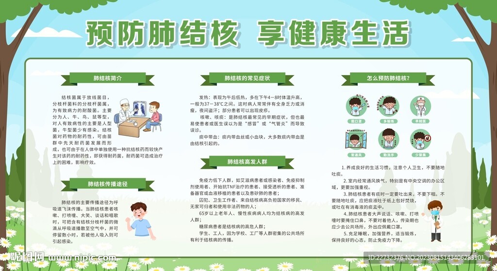 預(yù)防防治肺結(jié)核宣傳欄