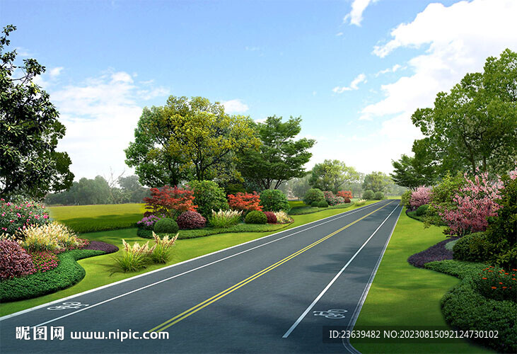 鄉村道路綠化效果圖