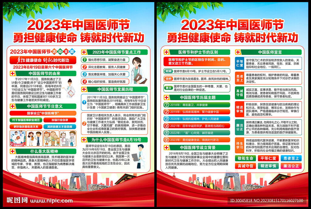 2023年中国医师节宣传单