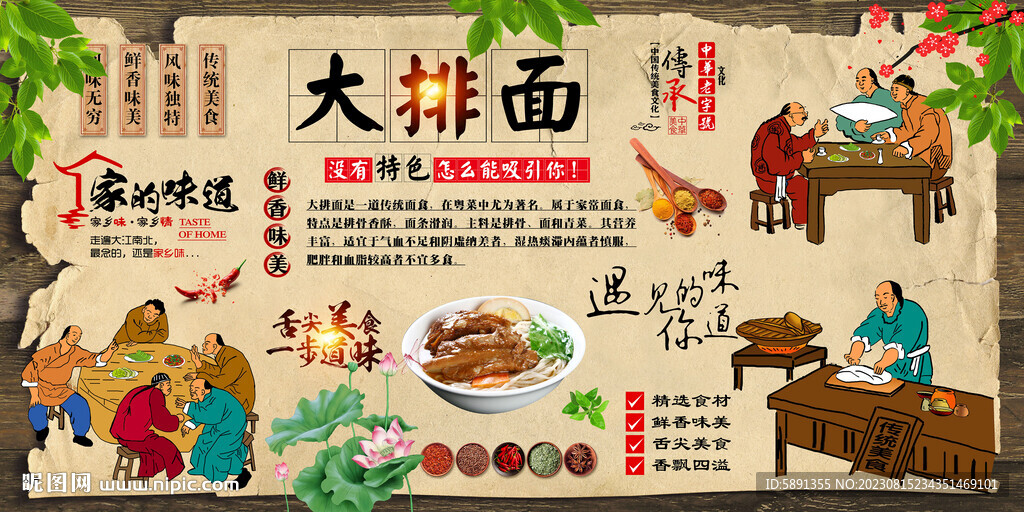 大排面背景墻
