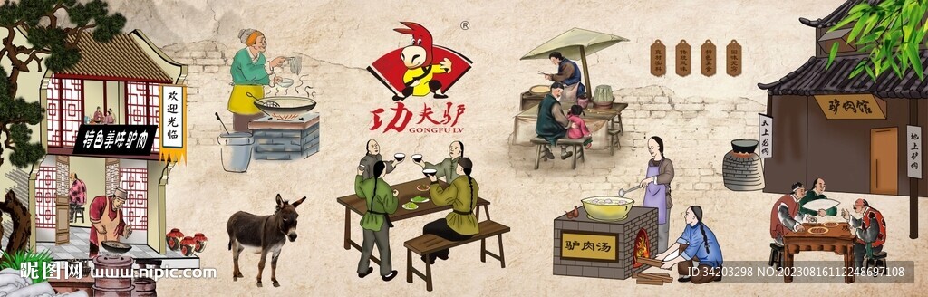 驢肉背景墻