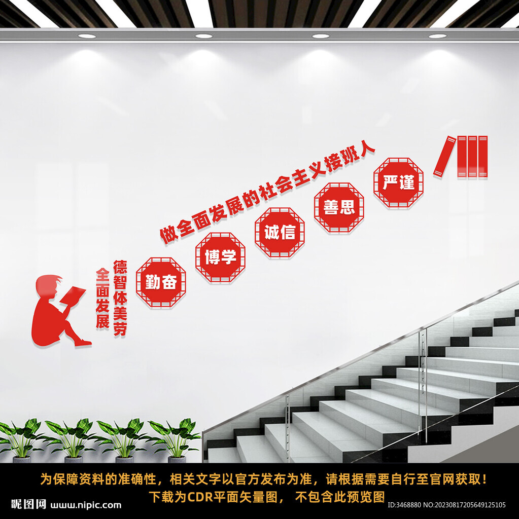 德智體美勞樓梯文化墻