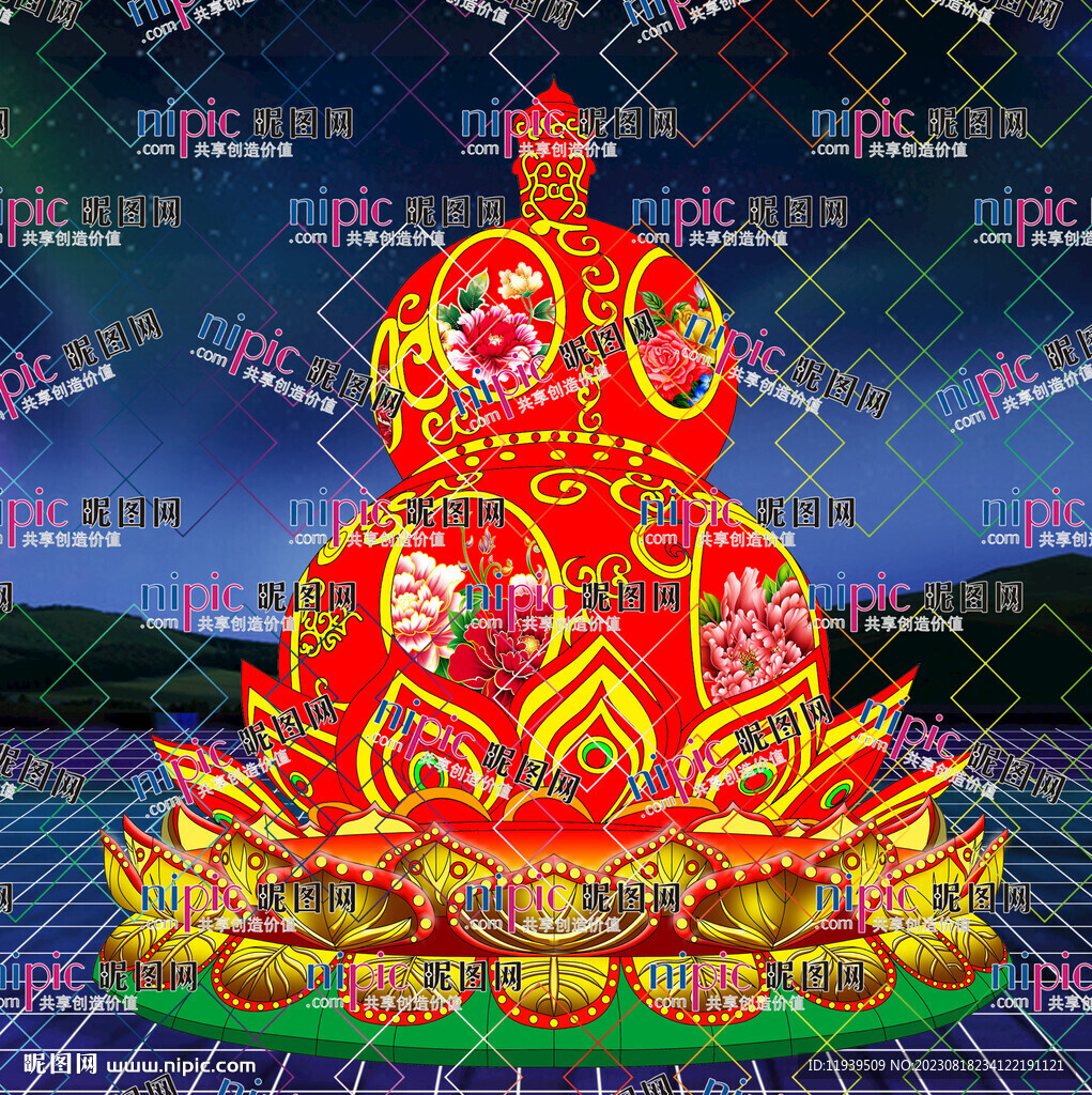 落地花燈 彩燈效果圖