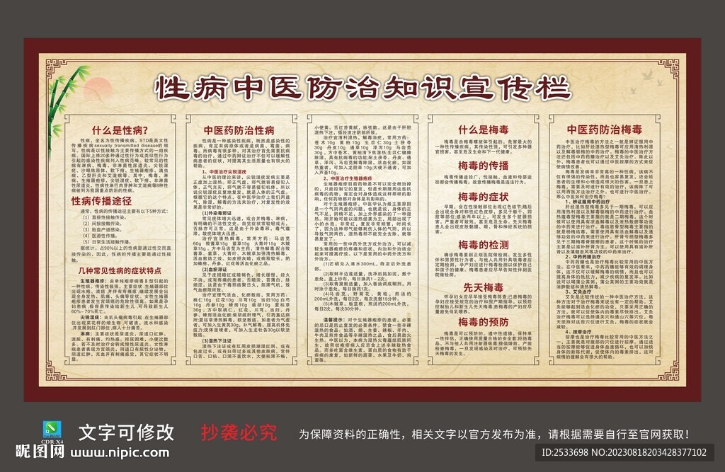性病中醫(yī)防治知識(shí)宣傳欄