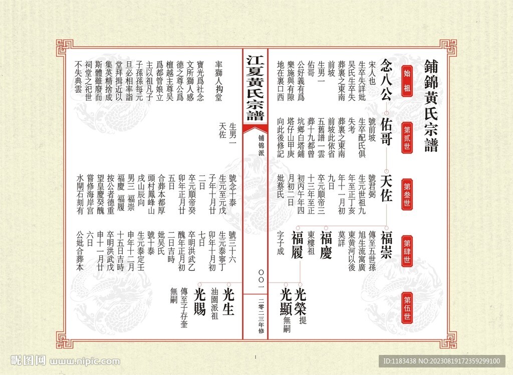 家譜格式蘇式