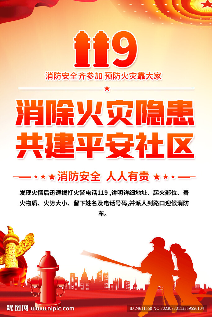 社區(qū)消防海報(bào)