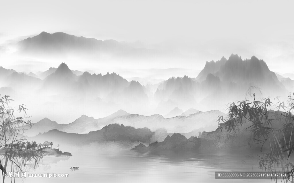 清晰 灰色高檔山水 TiF分層