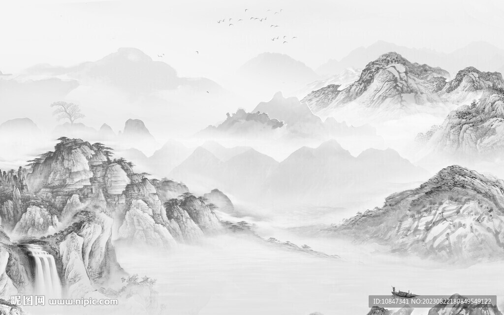 簡(jiǎn)約 高檔灰色山水 TIf分層