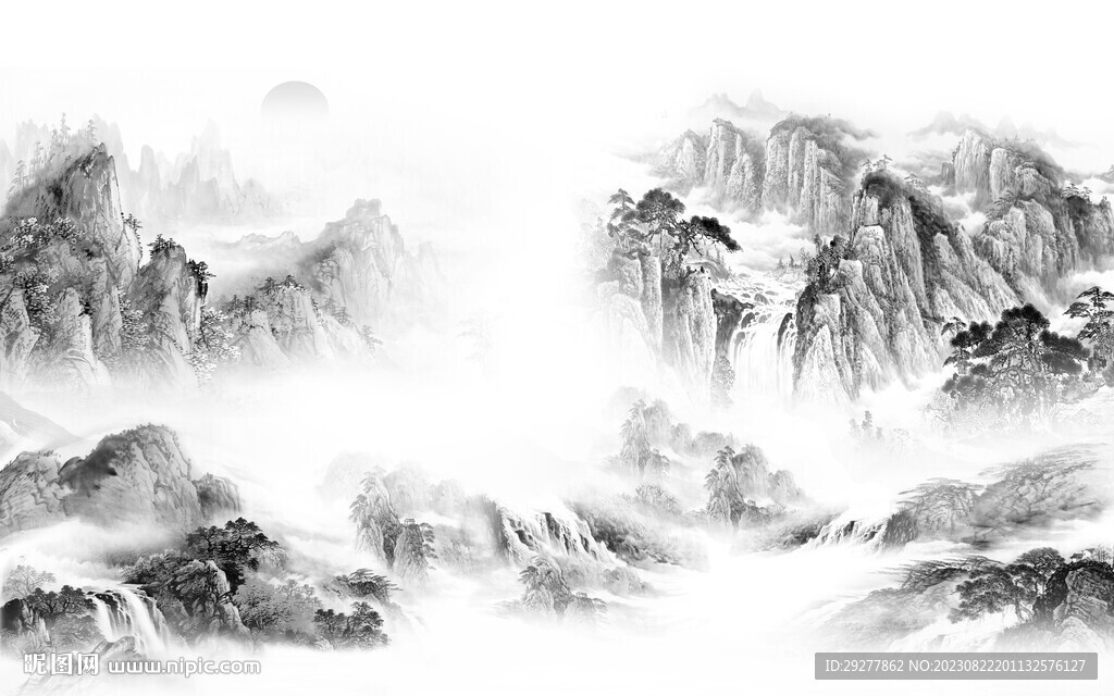 最新 灰色高清山水 TIf分層