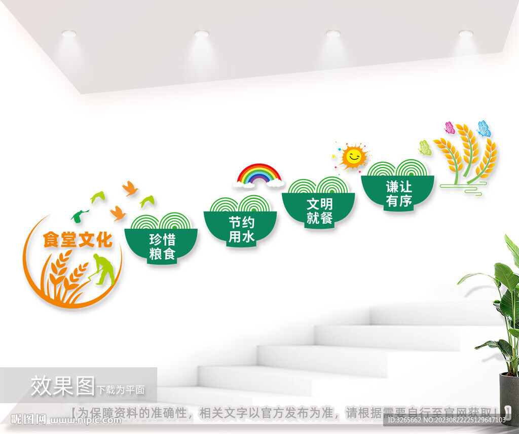 食堂樓梯文化墻圖片