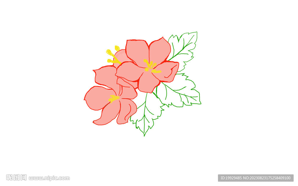 紅花綠葉素材