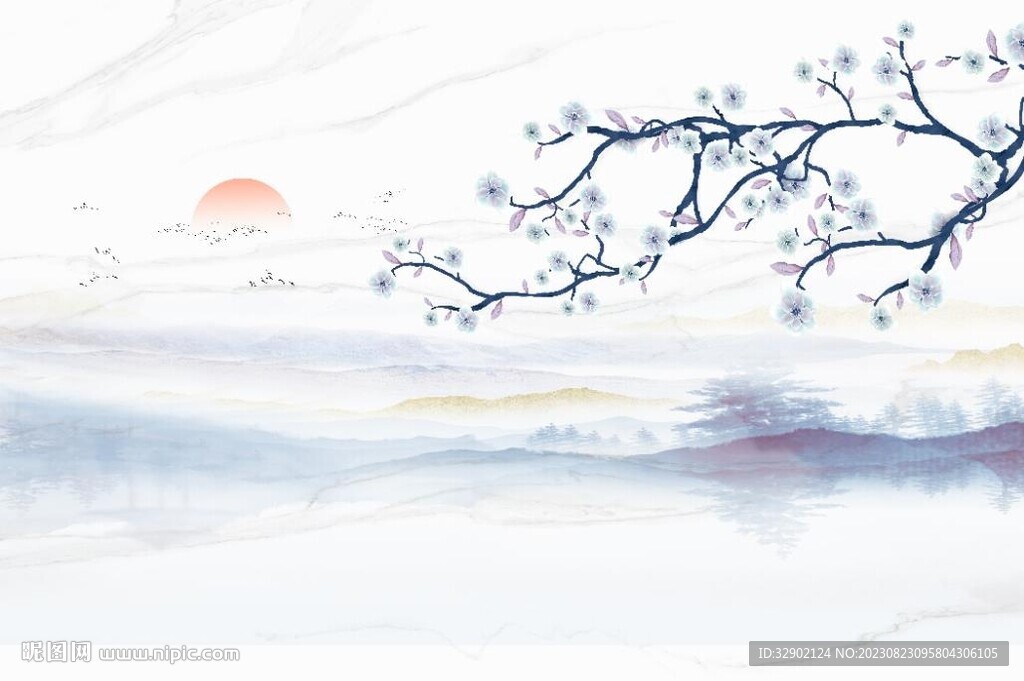 中式花鳥山水