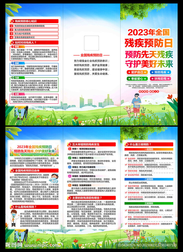 殘疾預(yù)防日三折頁
