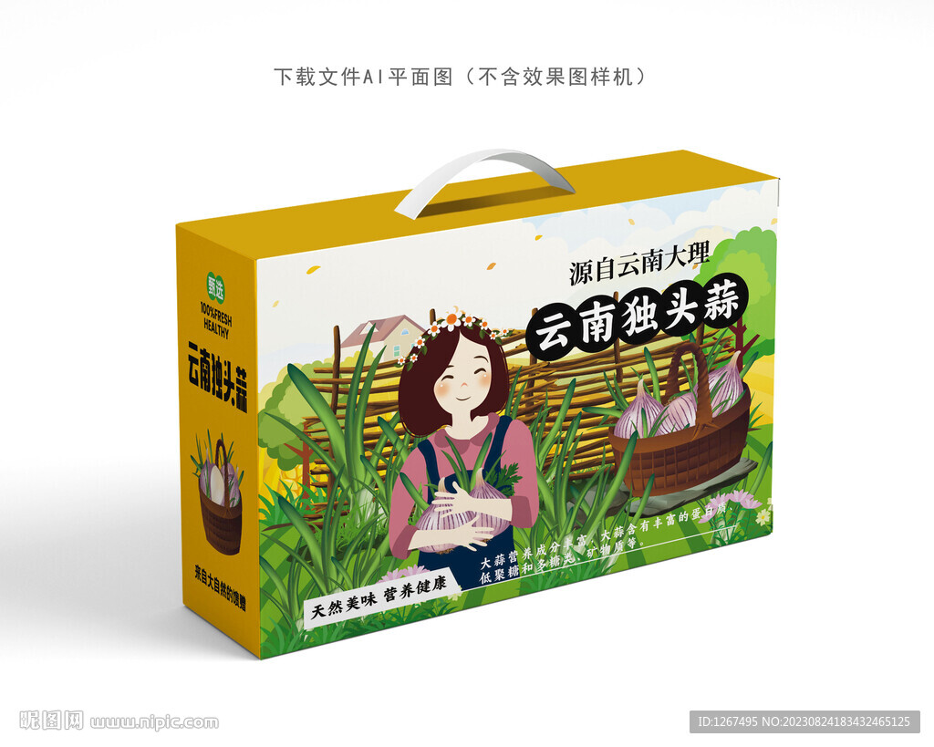 手繪獨(dú)蒜禮盒