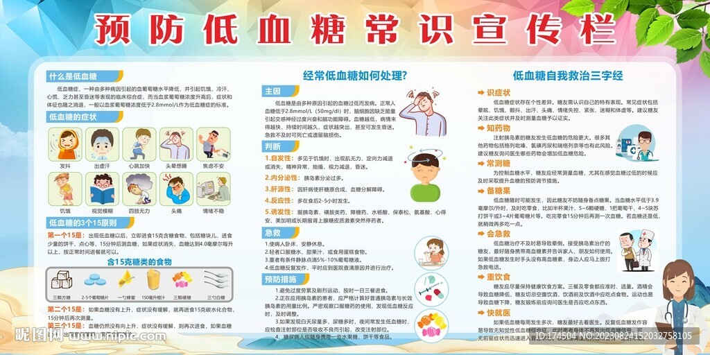 預防低血糖常識宣傳欄