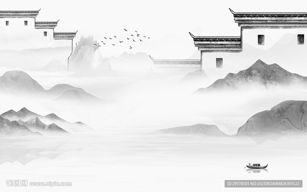 高檔 高端灰色山水 TiF分層