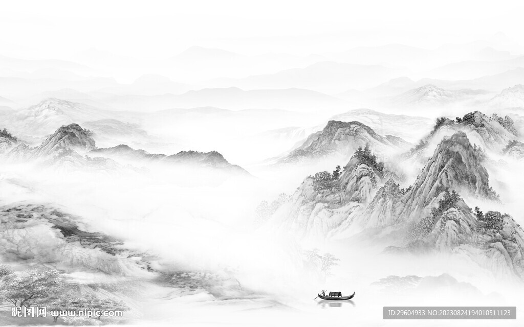 奢雅 灰色客廳山水 TIF分層