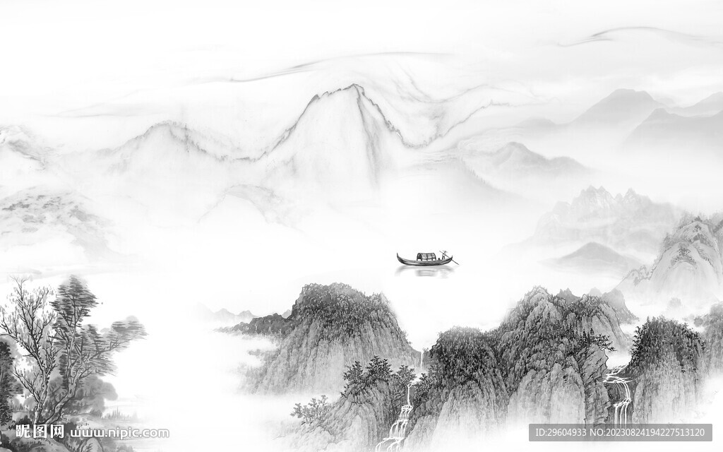 高雅 灰色客廳山水 TIF分層