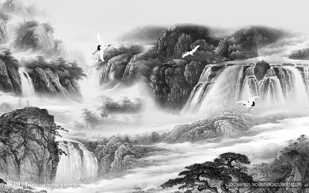 簡約 高檔灰色山水 TiF分層