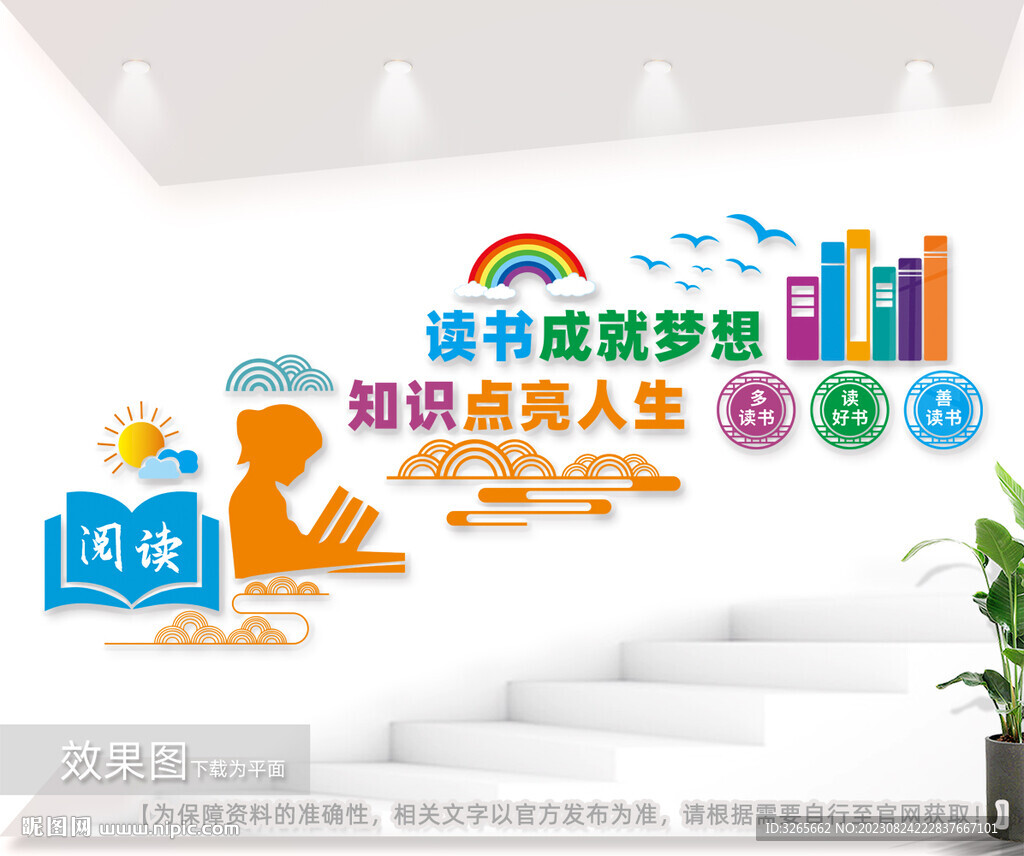 閱讀樓梯文化墻圖片