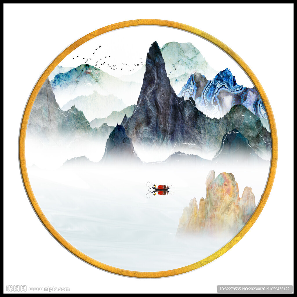 中式 簡約高清山水 TiF分層