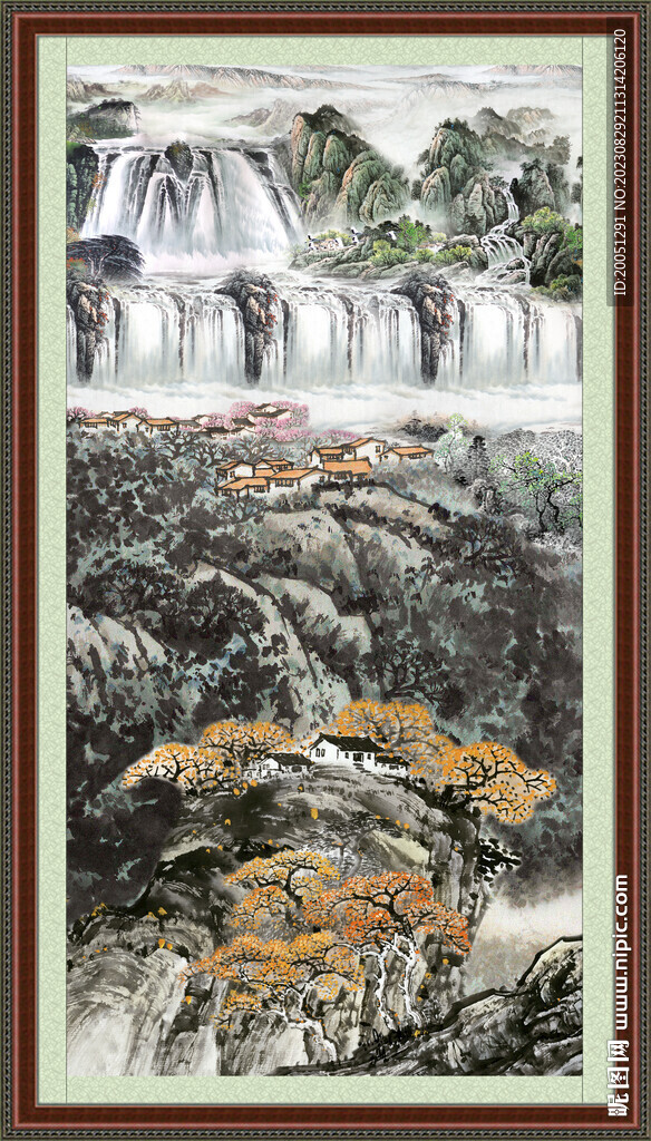 瀑布風(fēng)水畫