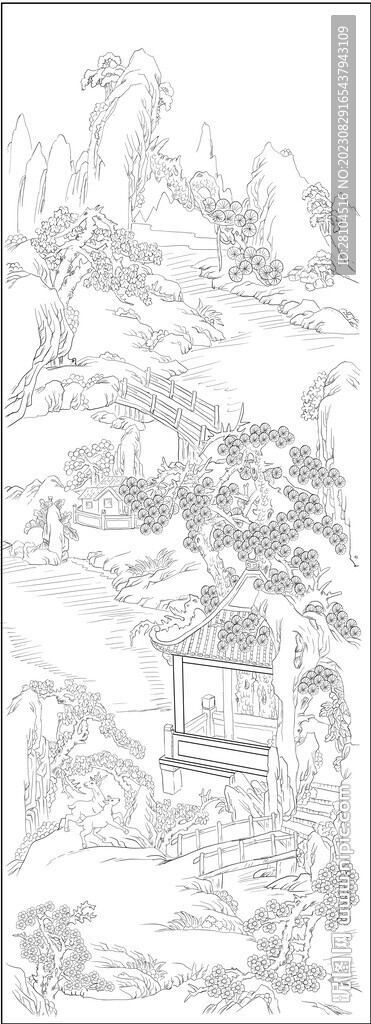 山水線描