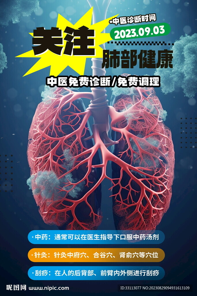 關(guān)注肺部健康醫(yī)療海報(bào)