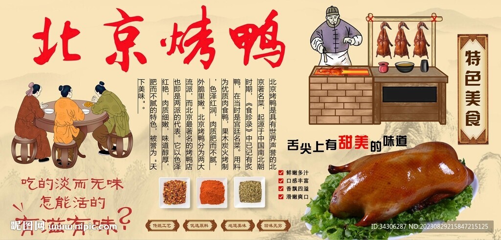 北京烤鴨背景墻