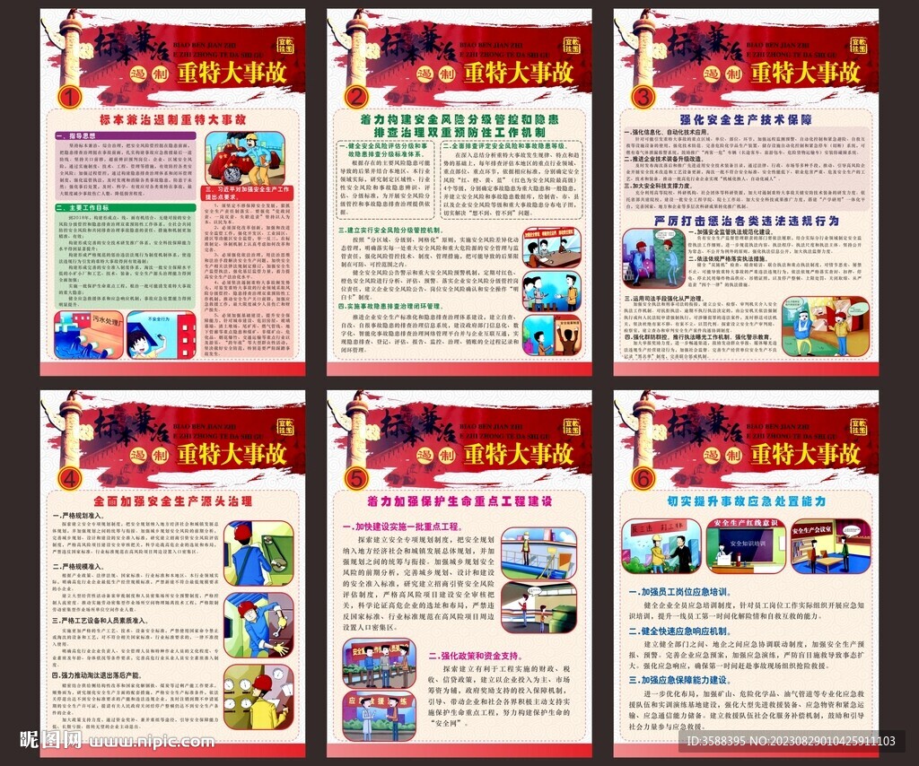 標(biāo)本兼治遏制重特大事故宣教掛圖