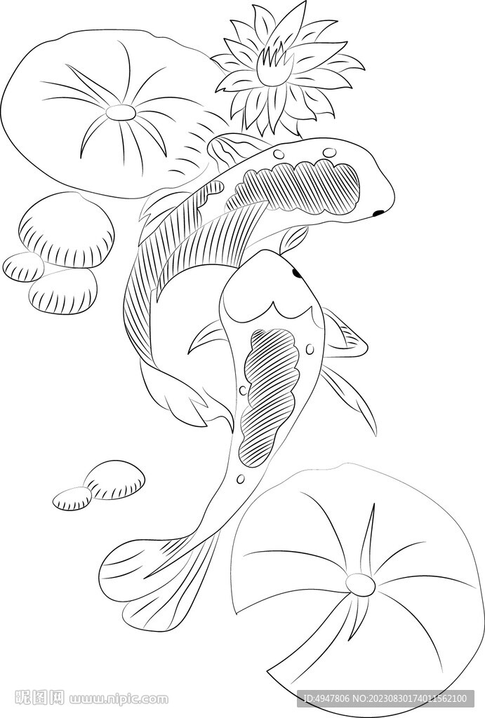 兒童畫 魚 矢量圖