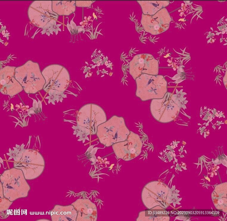 旗袍花數碼印花大牌
