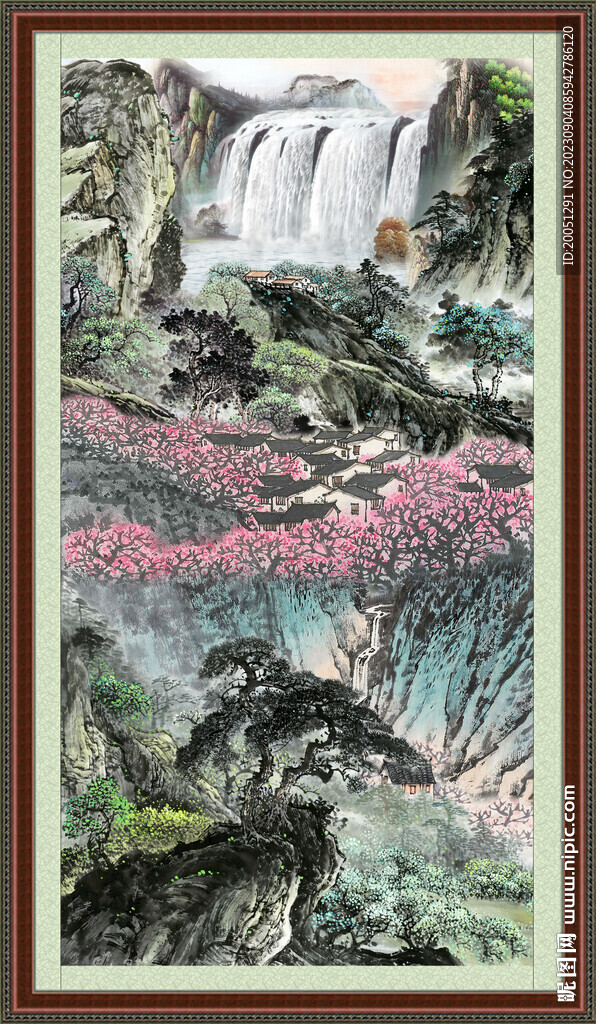 豎幅山水 