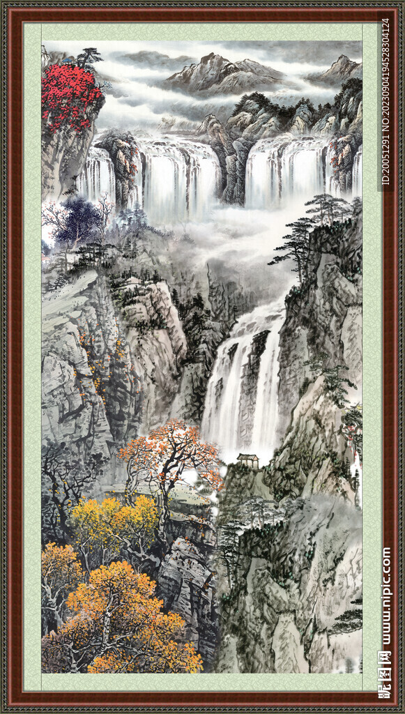 豎幅山水 