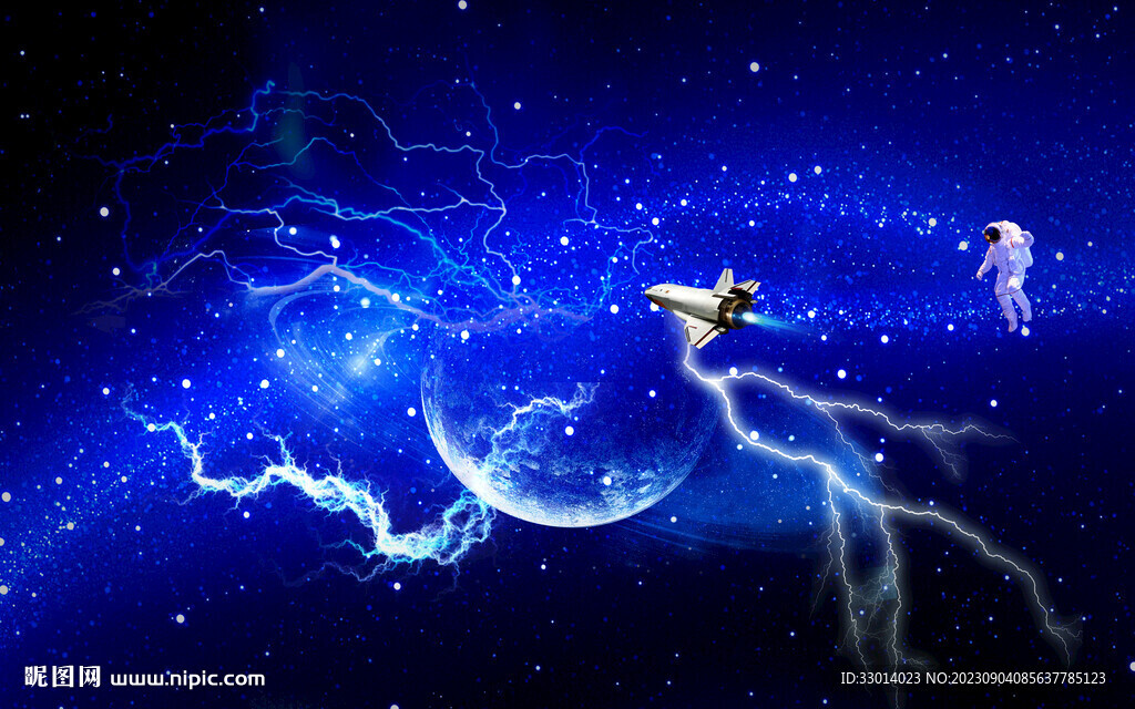 閃電星空