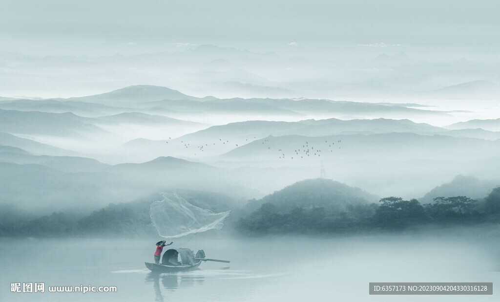 水墨山