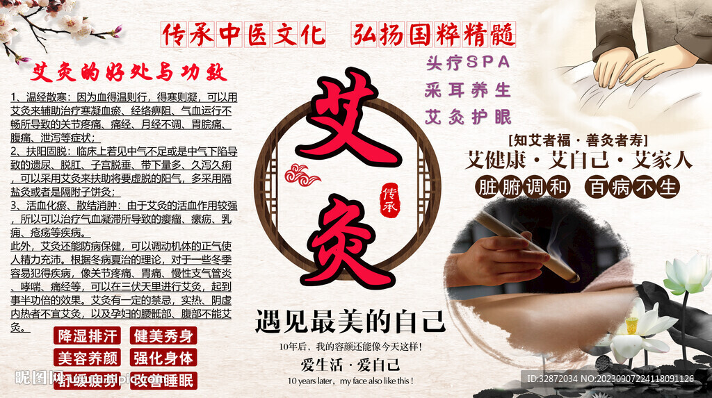 艾灸背景墻