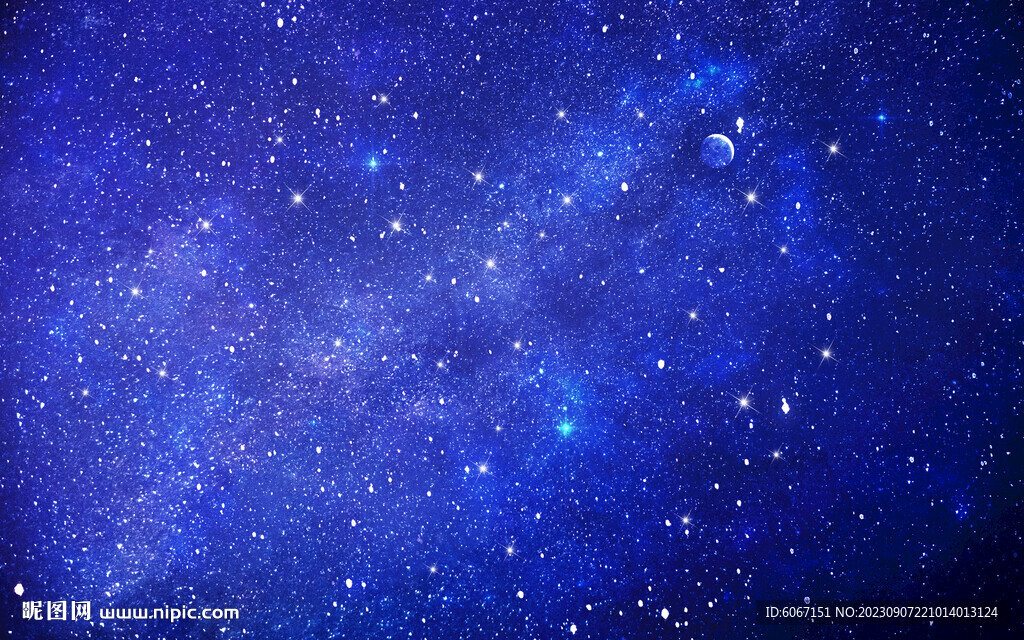 藍色主播星空背景墻