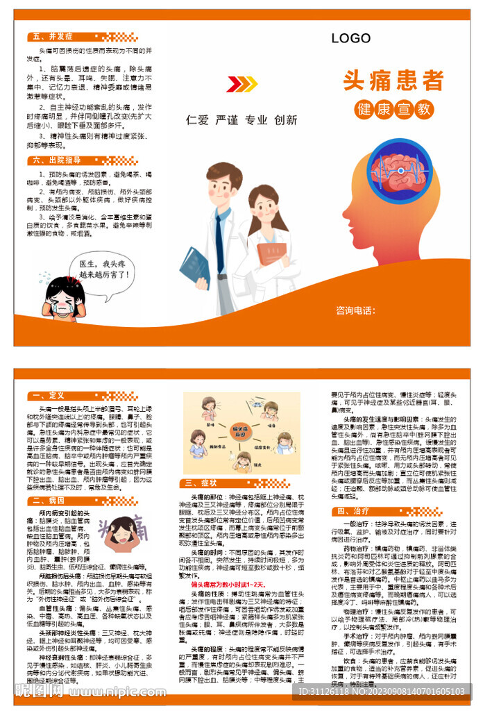 頭痛三折頁