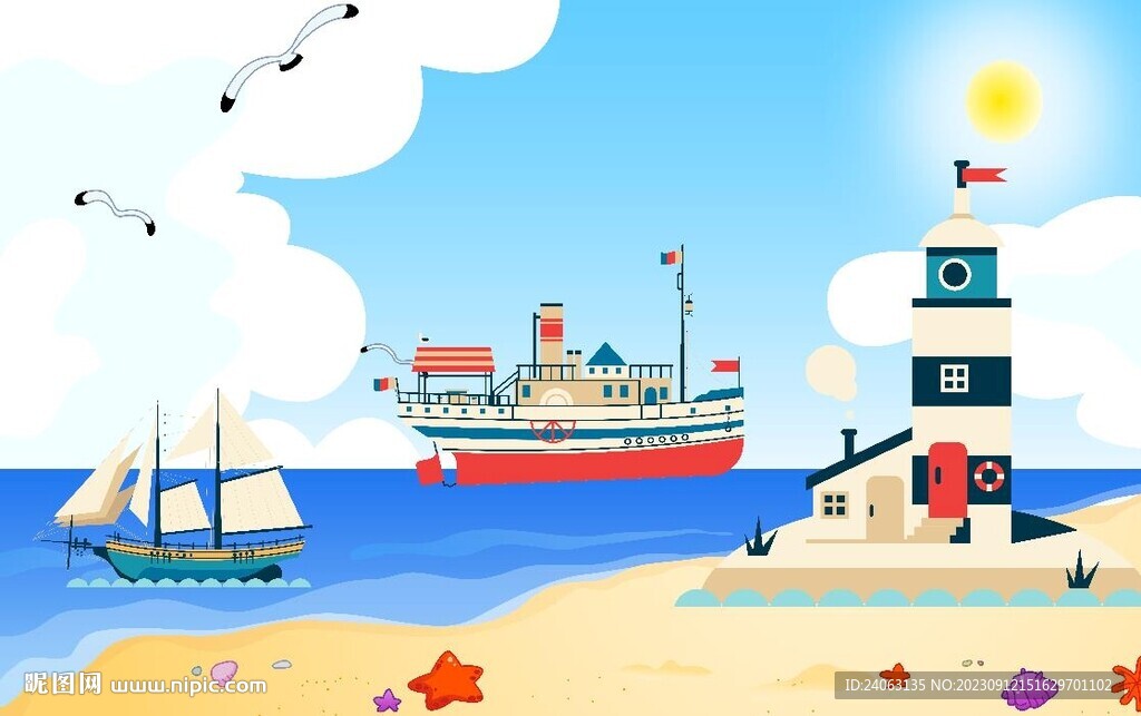 海灘風(fēng)景壁畫
