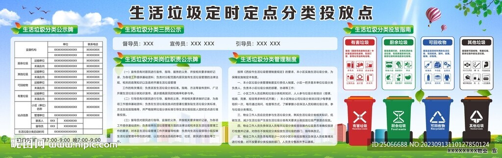 垃圾分類公示欄