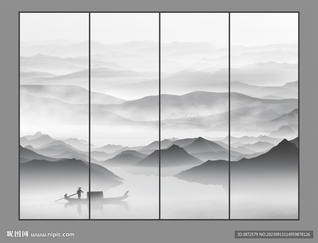 水墨山 