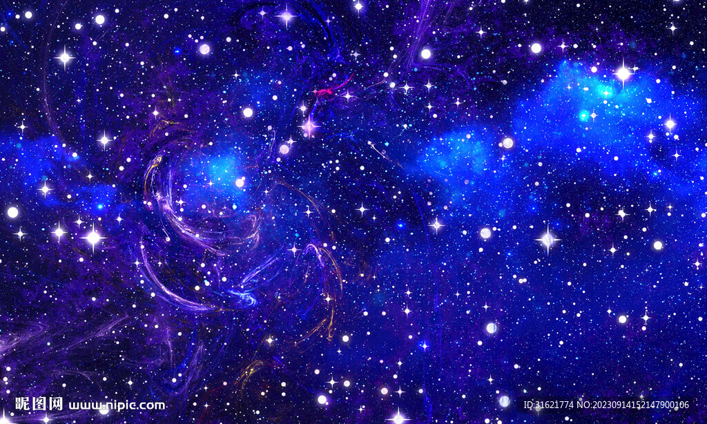 藍(lán)色唯美星空背景墻