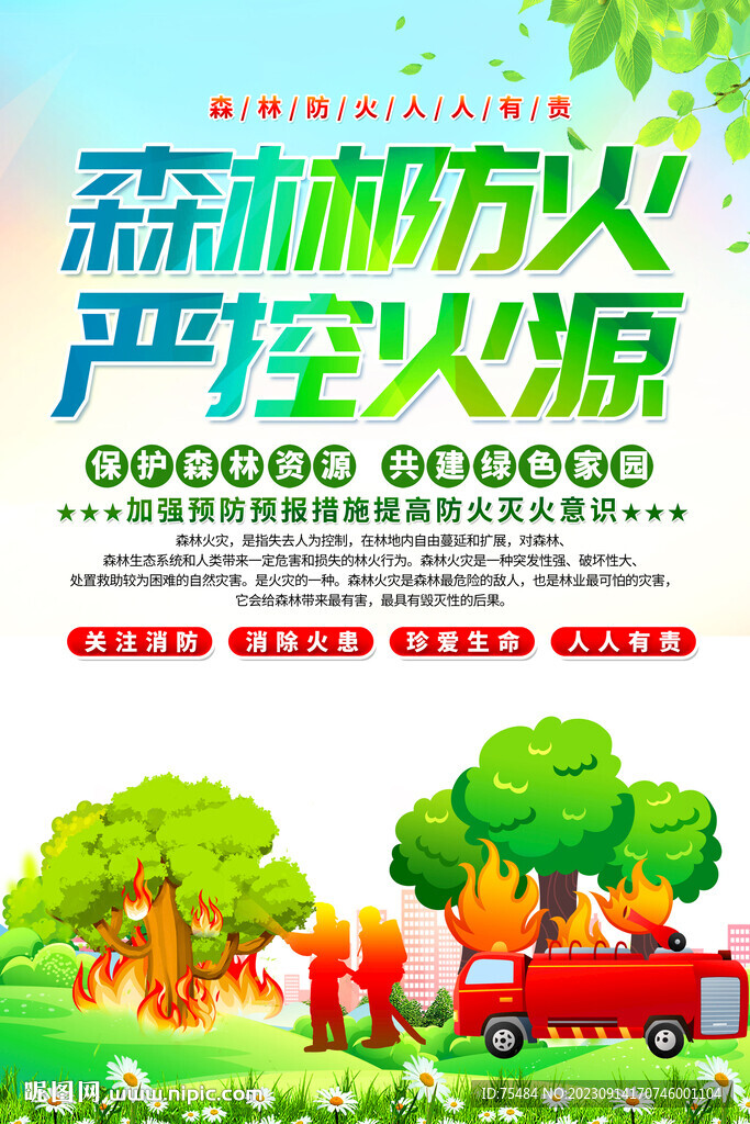 森林防火宣傳海報