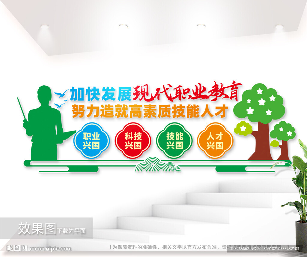 現(xiàn)代職業(yè)教育文化墻圖片