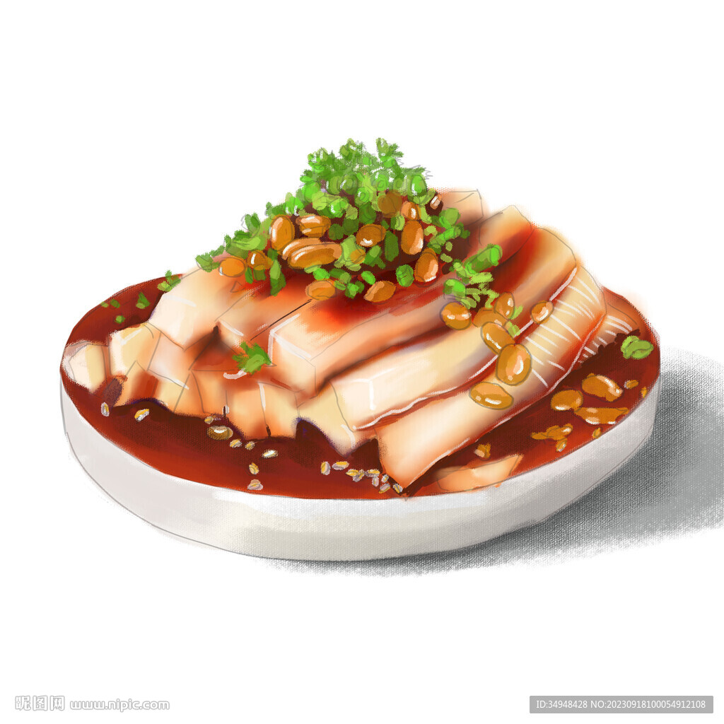 贵州特色美食米豆腐插画分层ps