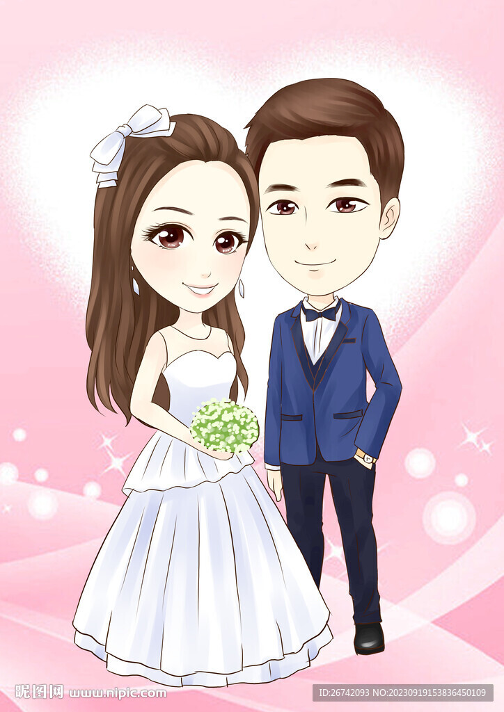 婚禮卡通手繪