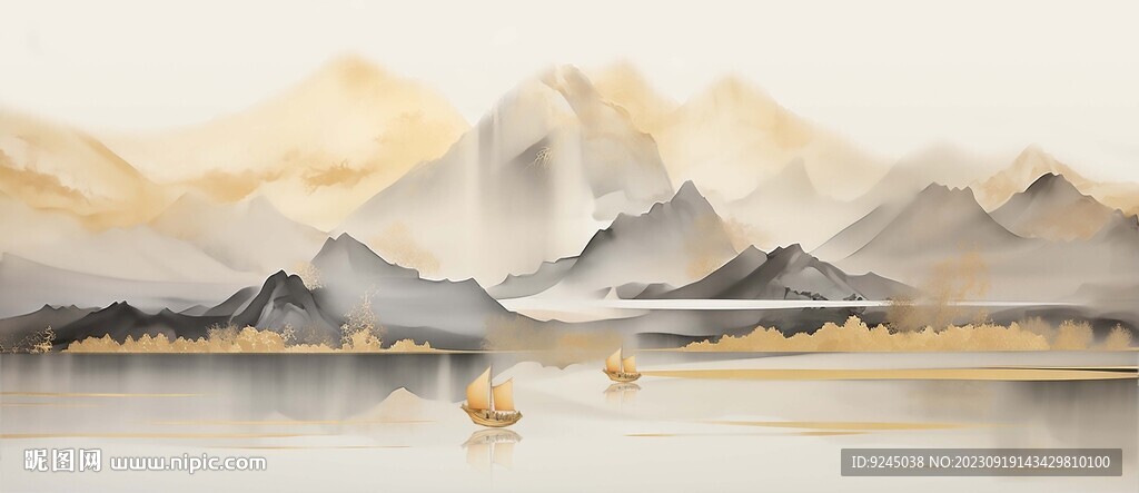 千里江山大氣山水畫