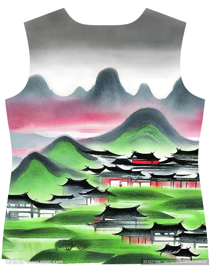 山水?dāng)?shù)碼印花