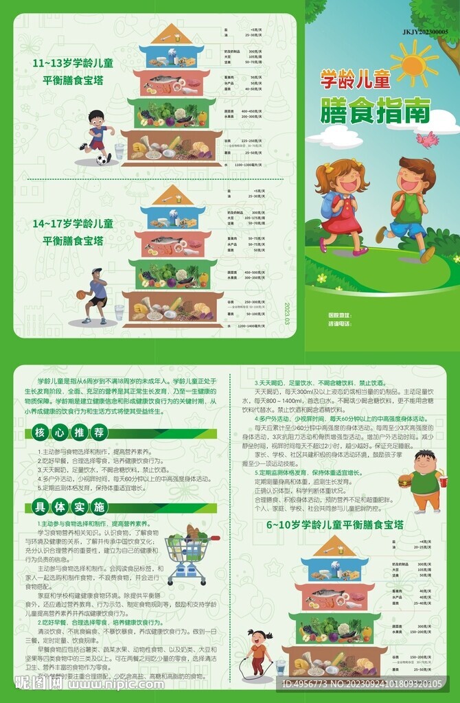 學齡期兒童膳食指導三折頁